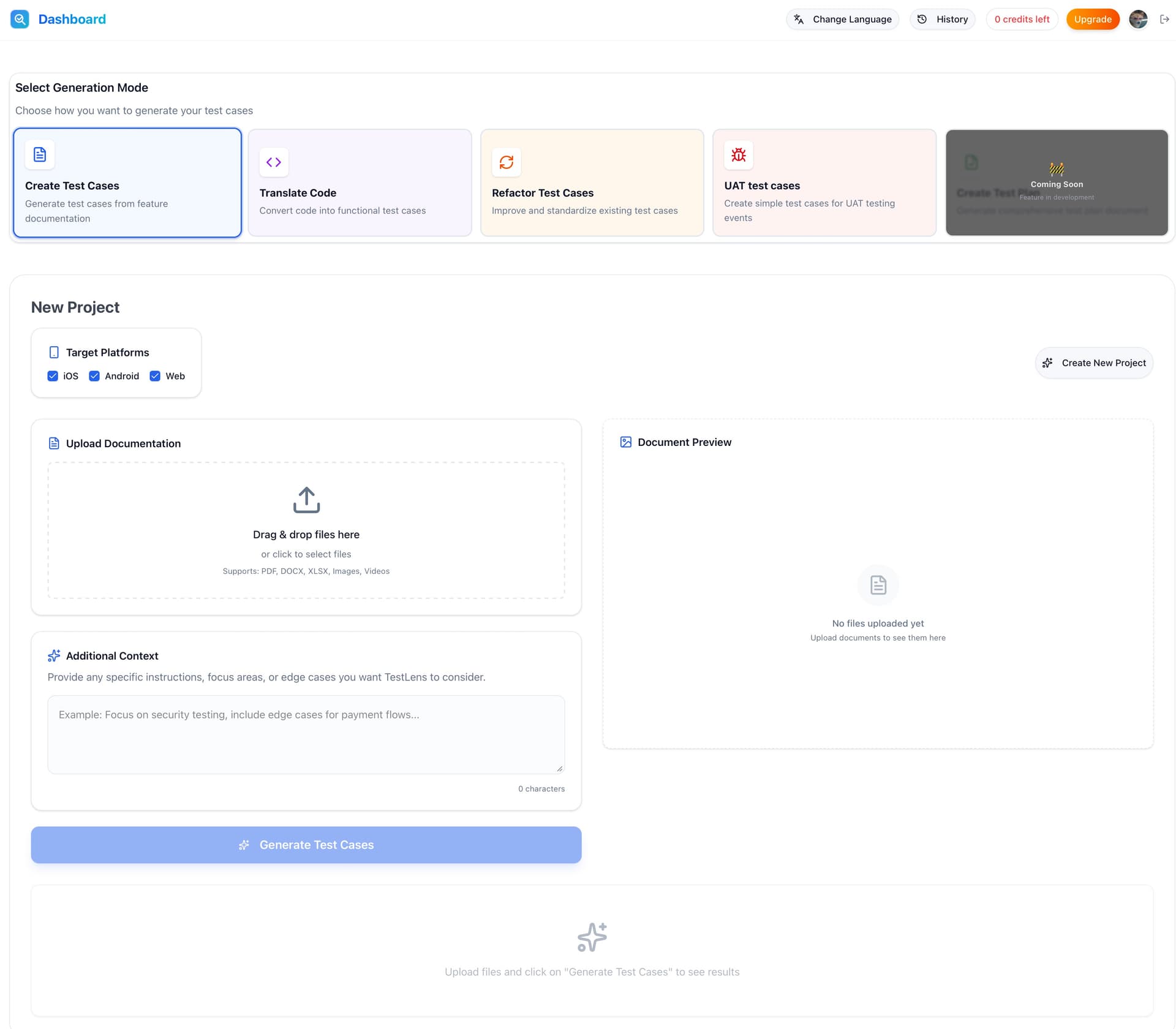 Upload Interface